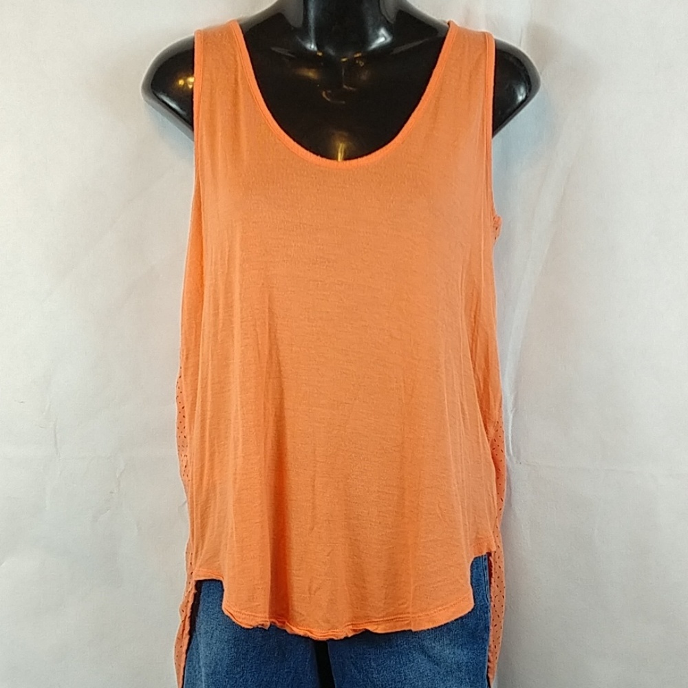 Women's orange melon oversized tank blouse sz xs